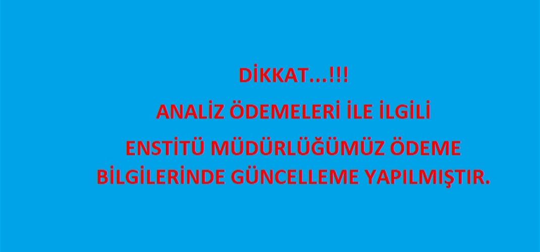 ENSTİTÜ MÜDÜRLÜĞÜMÜZ ÖDEME BİLGİLERİ